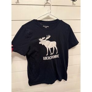 Abercrombie Kids T-Shirt Youth Size 15/16 Dark Blue Short Sleeve Crewneck